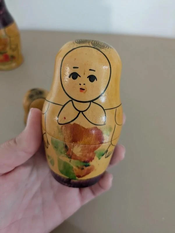 Lot of genuine Russian wooden Matrioshka dolls made USSR – photo 8